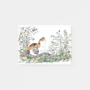 Calico Cat In The Garden Post-it Notes