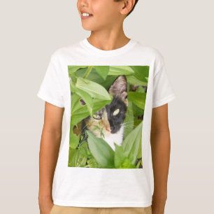 Calico Cat in the Zinnias T-Shirt