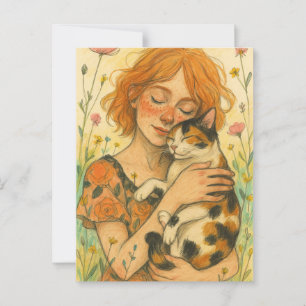 Calico Cat Mum Postcard