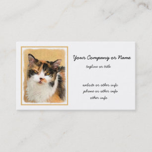 Calico Cat Painting - Cute Original Cat Art Business Card