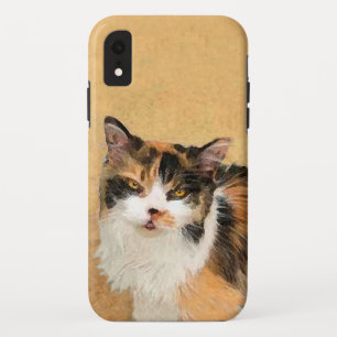 Calico Cat Painting - Cute Original Cat Art Case-Mate iPhone Case