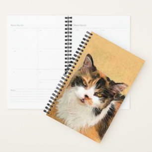Calico Cat Painting - Cute Original Cat Art Planner