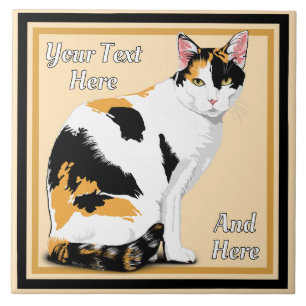 Calico Cat Personalised Tile
