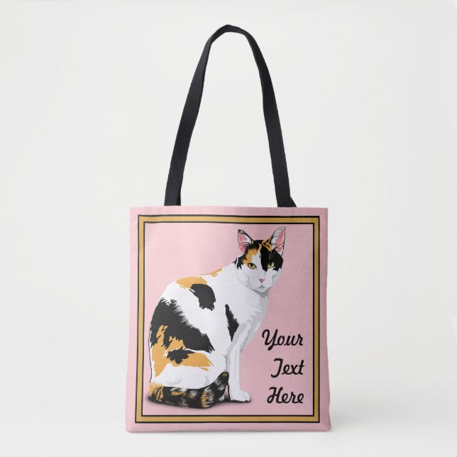 Calico Cat Personalised Tote Bag (Front)