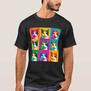 Calico Cat Pop Art Design with Vibrant Colours T-Shirt
