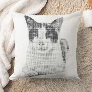 Calico Cat Retro Halftone Cushion