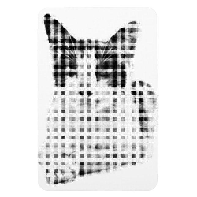 Calico Cat Retro Halftone Magnet (Vertical)