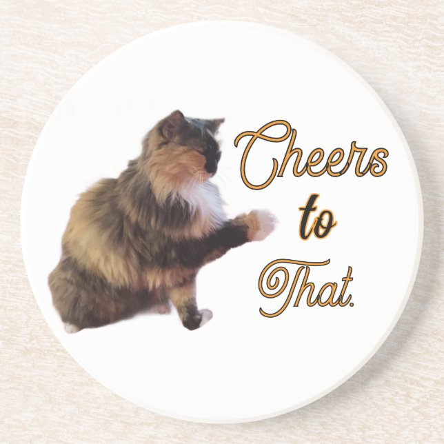 Calico Cat Shake on it? Coaster (Front)