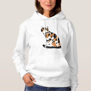 Calico cat sitting hoodie