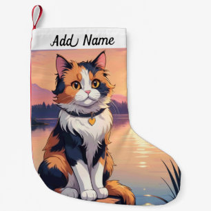 Calico Cat Small Christmas Stocking