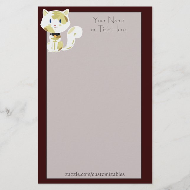 Calico Cat Stationery (Front)