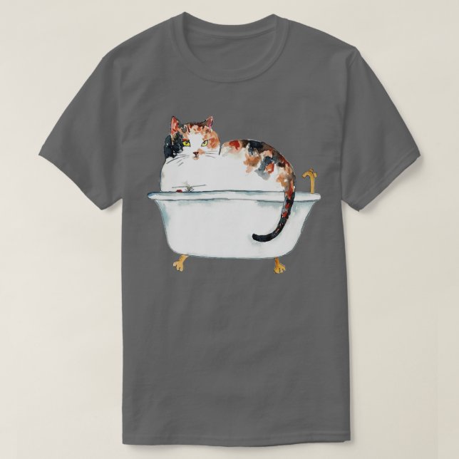 Calico cat toilet Painting 1 T-Shirt (Design Front)