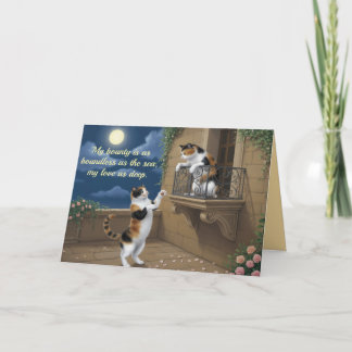 Calico Cat Valentine Card