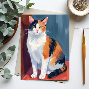 Calico Cat   Watercolor Pretty Kitten Cat Pet Postcard