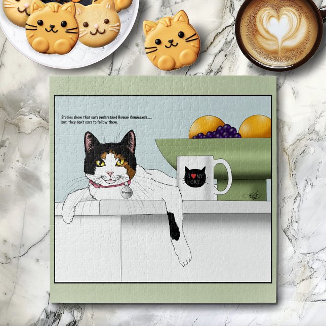 Calico Catitude Cat Kitchen Jigsaw Puzzle (Creator Uploaded)