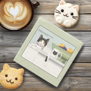 Calico Catitude Cat Kitchen Stone Coaster