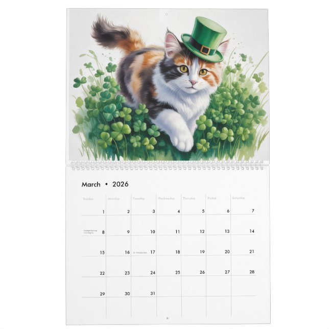 Calico Cats Calendar (Mar 2026)