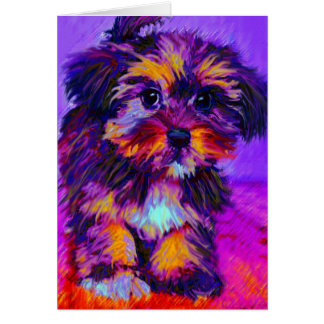 calico dog card