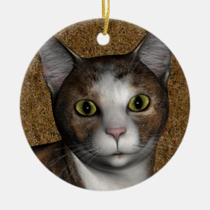 Calico Face Ceramic Tree Decoration