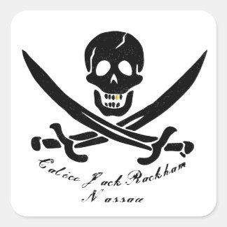 Calico Jack Nassau Pirate Flag Jolly Roger  Square Sticker