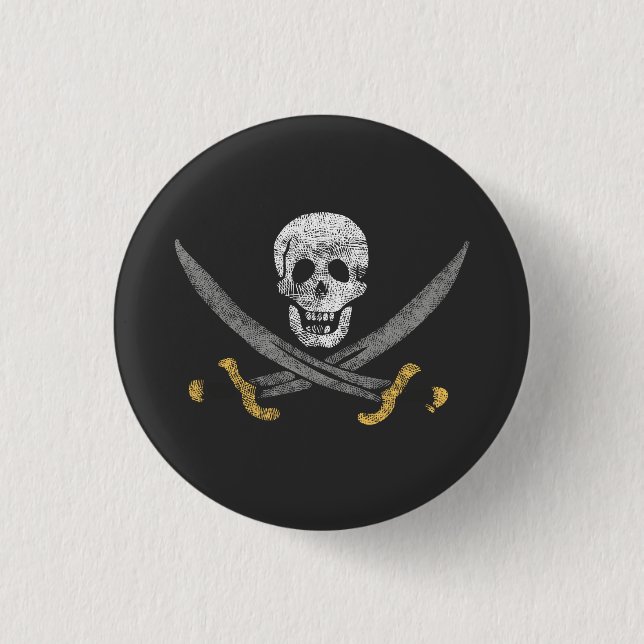 Calico Jack Pirate Flag Button (Front)