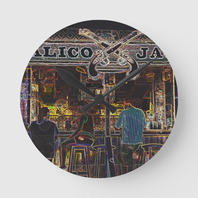 Calico Jacks Grand Cayman Island Round Clock (Front)