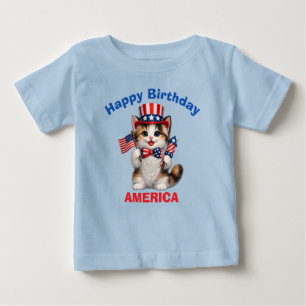 Calico Kitten (1n) Patriotic Kid T-Shirt