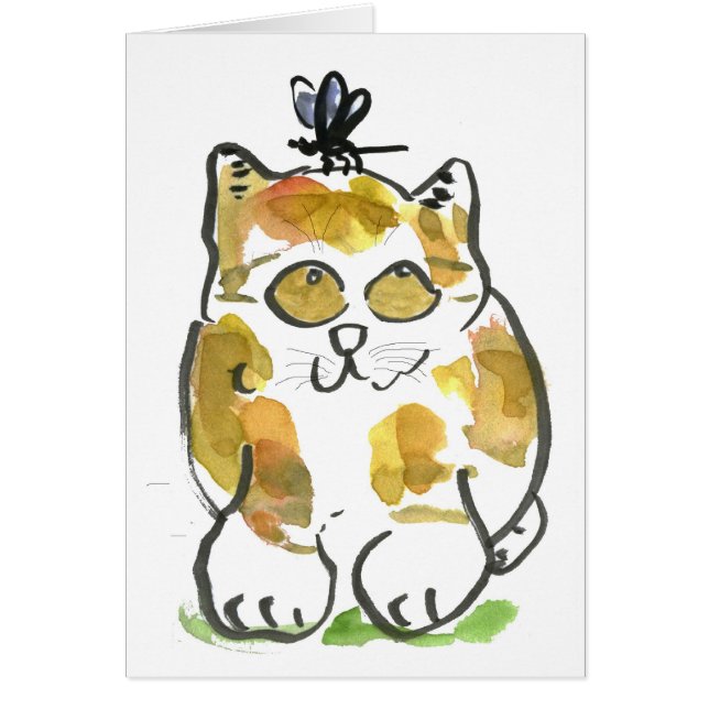 Calico Kitten and Dragonfly (Front)