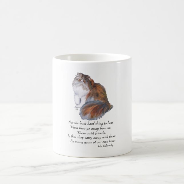 Calico Persian Cat Rainbow Bridge Coffee Mug (Center)