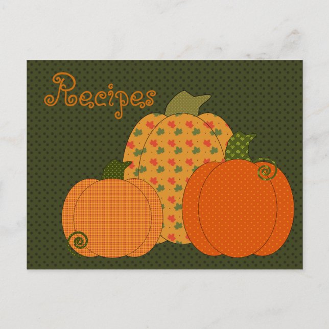 Calico Pumpkin Trio Recipe Card (Front)
