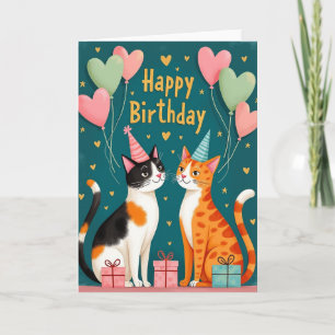 Calico Tabby Birthday Card