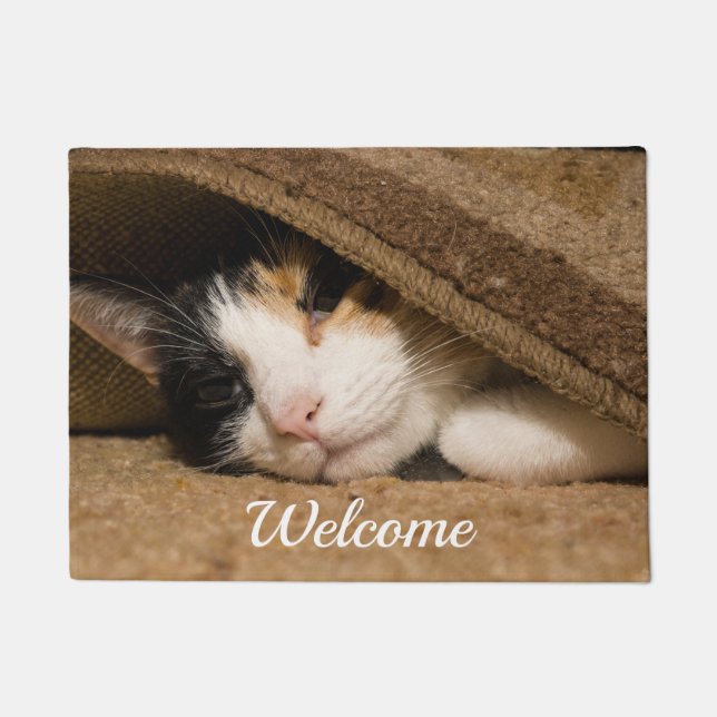 Calico Under The Rug Welcome Doormat (Front)