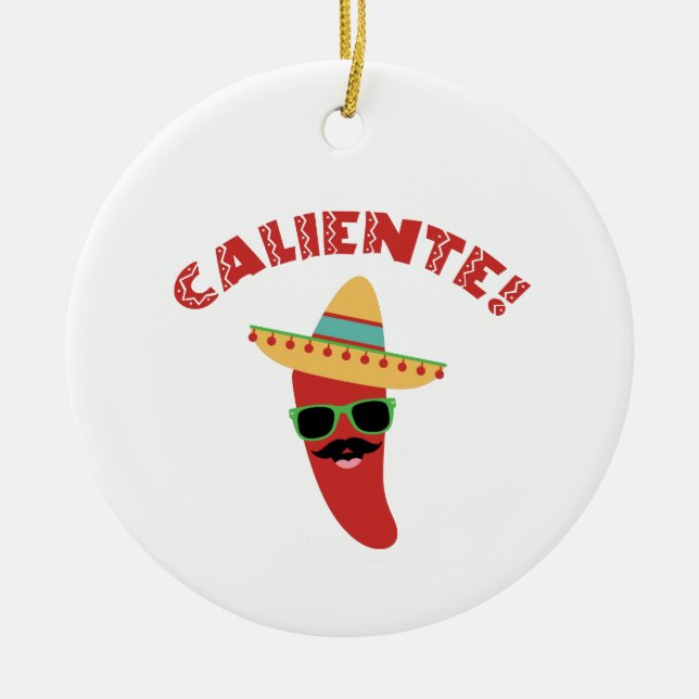 Caliente Pepper Ceramic Tree Decoration (Front)