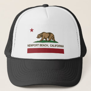 californa state flag newport beach trucker hat
