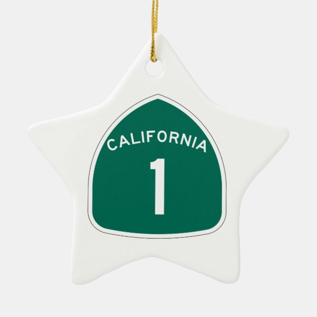 California 1 ceramic tree decoration (Front)