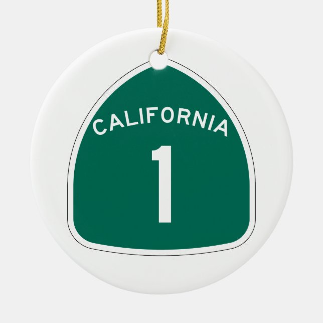 California 1 ceramic tree decoration (Front)