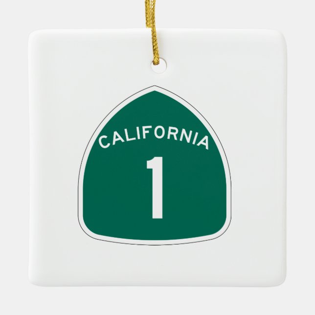 California 1 ceramic tree decoration (Front)