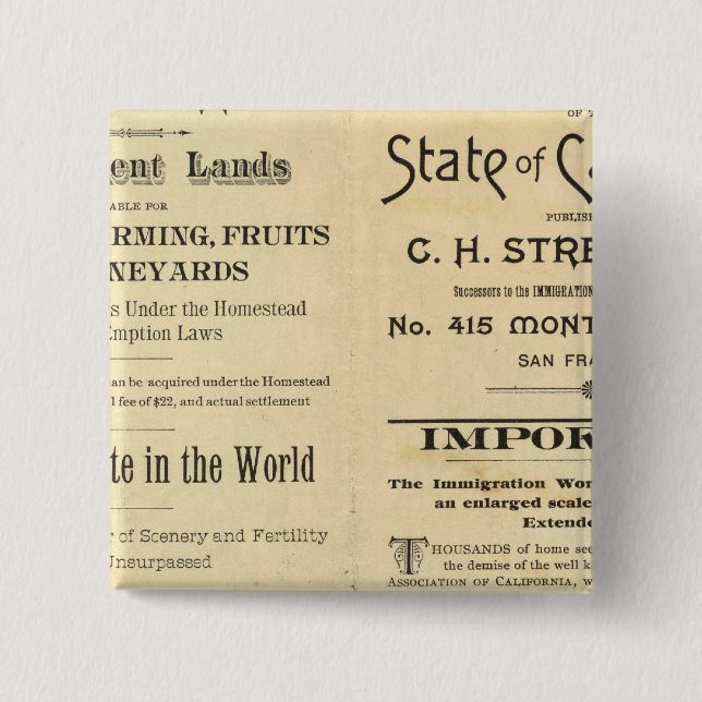 California 2 15 cm square badge (Front)