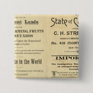 California 2 15 cm square badge