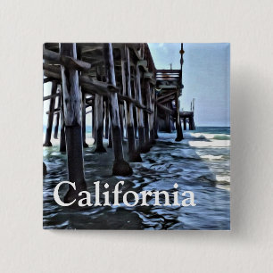 California - 2 Inch Square Button