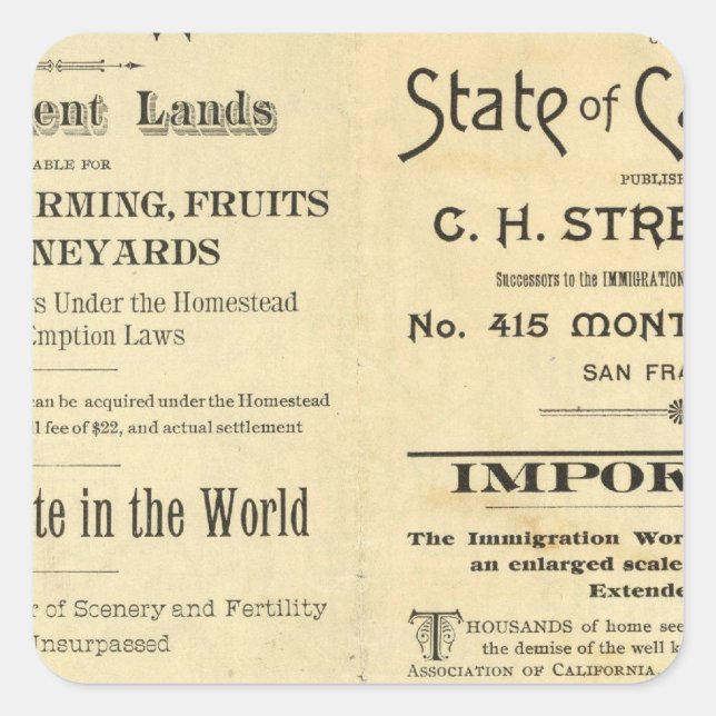 California 2 square sticker (Front)