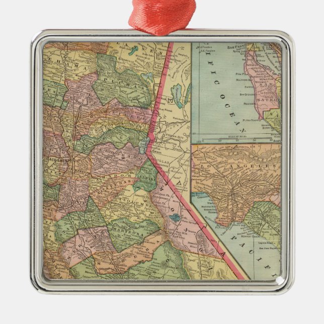California 3 metal tree decoration (Front)
