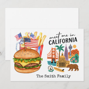 California 4th July Independence Day party Invitation