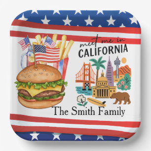 California 4th July  Independence Day party   Paper Plate