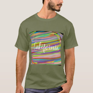 California abstract rainbow swirls with calligraph T-Shirt