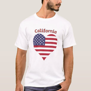 California American Flag Heart T-Shirt