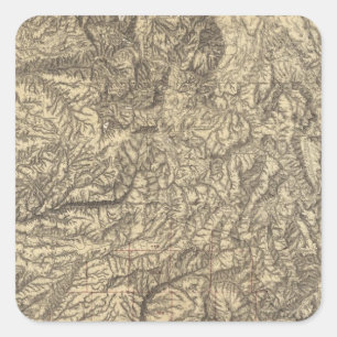 California and Nevada 4 Square Sticker