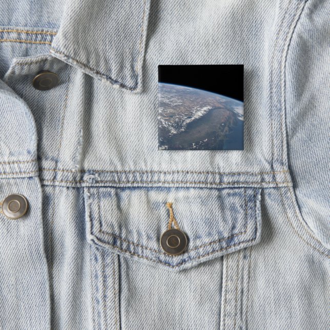California And Nevada As Seen From Space. 15 Cm Square Badge (In Situ)