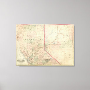 California and Nevada North Portion Canvas Print