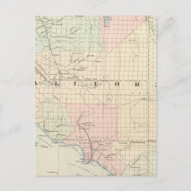 California and Nevada South Portion Postcard (Front)